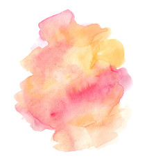 Watercolor background, pink and yellow spot