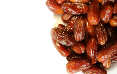 Cropped shot of date fruit isolated over white background. Healthy food concept