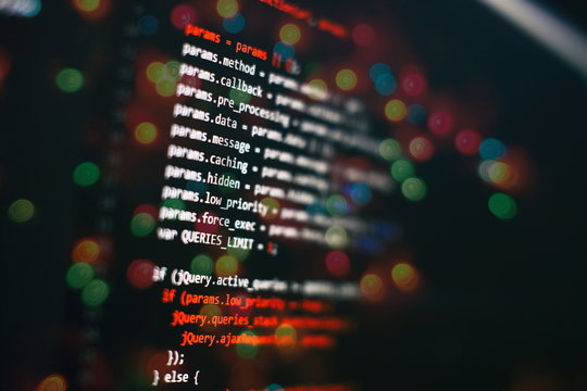 Software Programming Work Time. Code text written and created entirely by myself.