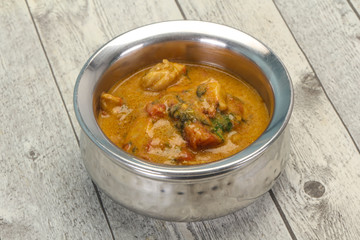 Traditional thai curry chicken soup