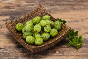 Fresh ripe green sweet gooseberry