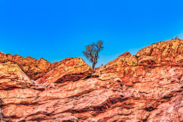 Schlucht der Simpsons Gap im West MacDonnell Ranges Nationalpark im Northern Territory von Australien bei Alice Springs