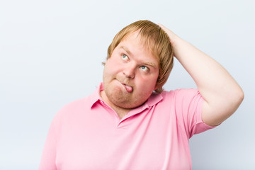 Obraz premium Caucasian crazy blond fat man