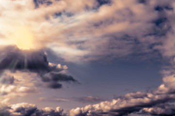 Sky-overlays. Dramatic sky and bad weather with dark clouds