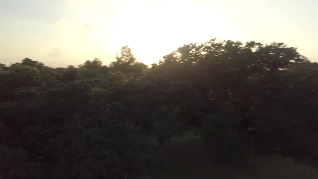 360 degrees aerial turn of the camera showing lake mouth breakwater gate on one side and Holy Trinity cathedral on the other side of the canal