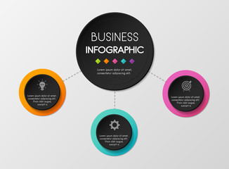 Infographic design with 3 circle elements. Vector
