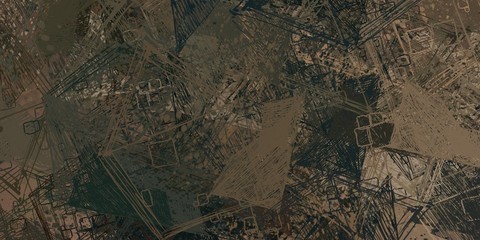 Crazy sketch random pattern. Creative chaos and variety. Modern art drawing painting. 2d illustration. Digital texture wallpaper. Artistic sketch draw backdrop material. 