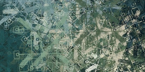 Crazy sketch random pattern. Creative chaos and variety. Modern art drawing painting. 2d illustration. Digital texture wallpaper. Artistic sketch draw backdrop material. 