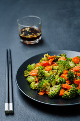 Asian roasted carrots and broccoli
