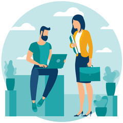 Man and woman in coworking