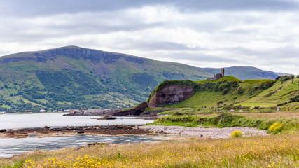 Fototapeta na wymiar Red Bay Castle or McQuillans Fort, Antrim Coast