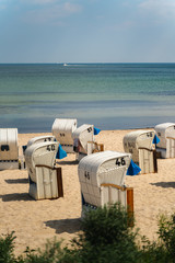  Beach chair on sand beach