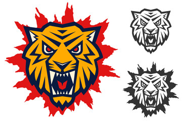 Obraz premium logo with head of a tiger