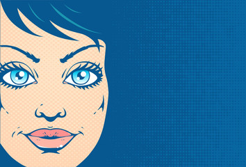 Retro illustration of a girl portrait