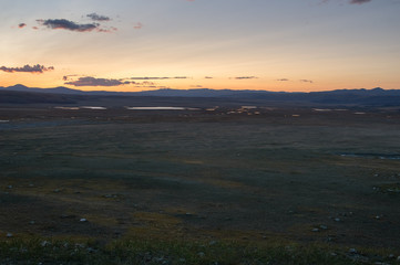 Sunset twilight mountain valley