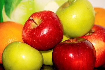 Close-up of ripe red apple macro shot