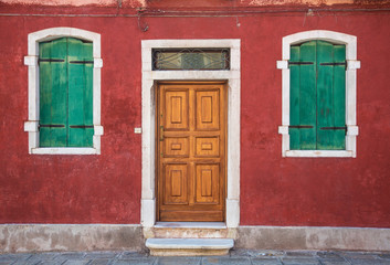 Colorful house in Mediterranean, Burano, Italy