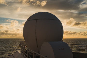Fototapeta na wymiar Ship's radar on the sea
