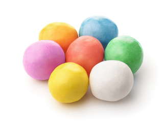Colorful chewing gum balls