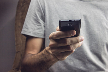 Man using his mobile phone