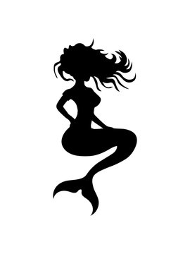 recommend clip art: sitzende meerjungfrau frau sexy weiblich girl schöne hübsche haare mädchen fisch flosse silhouette schwimmen meer wasser clipart design cool