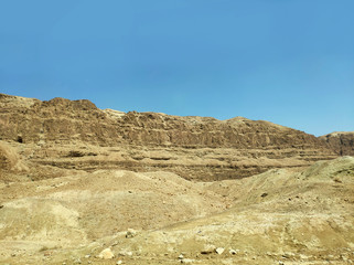 Fototapeta na wymiar Desert landscape with rocks, hills and mountains