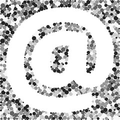 E-mail sign color distributed circles dots illustration