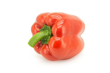 Red bell pepper or Sweet pepper or Capcicum isolated on white background with clipping path