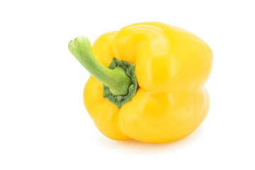 Yellow bell pepper or Sweet pepper or Capcicum isolated on white background with clipping path