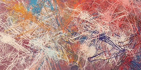 Crazy sketch random pattern. Creative chaos and variety. Modern art drawing painting. 2d illustration. Digital texture wallpaper. Artistic sketch draw backdrop material. 