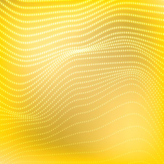 Abstract Polygonal Space. Low PolyYellow Background with Connecting Dot. Big Data. Connection Structure. Grid with Dots Texture.