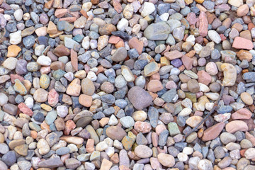 texture of colored stones with a piece of twig in Rio de Janeiro.