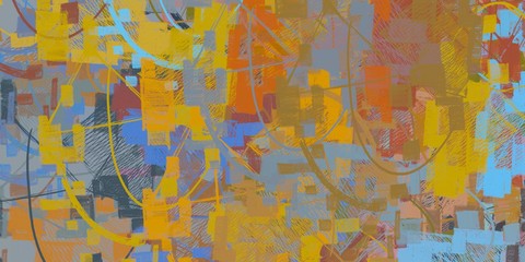 Handmade surreal abstract pattern. Modern artistic canvas. 2d illustration. Texture backdrop painting.