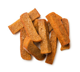 Toast bread crumbs isolated