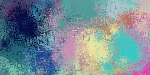 Handmade surreal abstract pattern. Modern artistic canvas. 2d illustration. Texture backdrop painting.