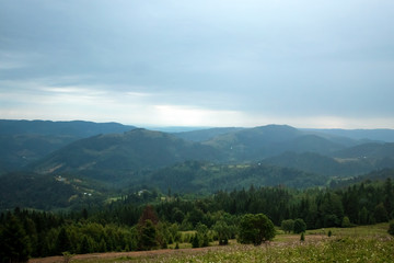 Mountain, beautiful landscape. Ukraine, the Carpathian Mountains. Concept of travel, tourism, holidays, vacation