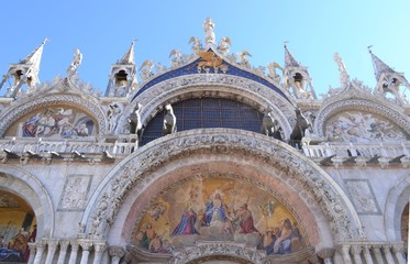 The architectural element of the Cathedral of St. Mark in Venice.