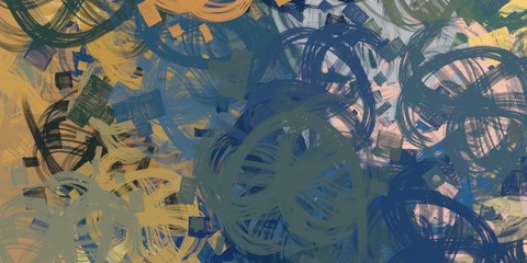 Handmade surreal abstract pattern. Modern artistic canvas. 2d illustration. Texture backdrop painting.