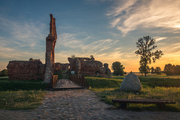 Medieval knight's castle in Biesiekiery, Poland