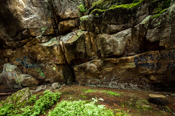 Mountain, beautiful landscape, rocks. Ukraine, the Carpathian Mountains. Concept of travel, tourism, holidays, vacation, active rest