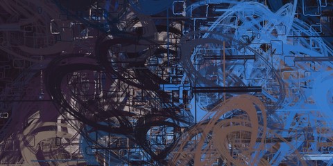 Handmade surreal abstract pattern. Modern artistic canvas. 2d illustration. Texture backdrop painting.