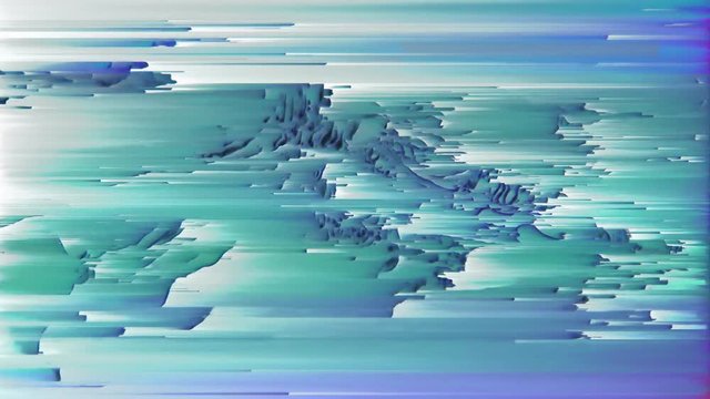 4K Highly Stylized Data Mosh Distortion, Pixel Sorting and Static Noise. Seamless Looping.