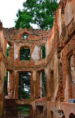 Ruins of Narkewicz Jodko Palace in Nadneman village, Belarus.