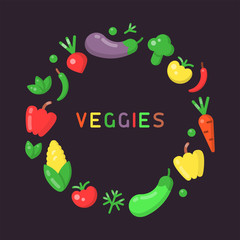 Round form concept with vegetables