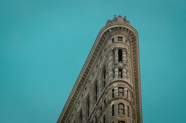 View up to the top of the Flat Iron Building, Manhattan, New York