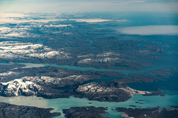 Greenland frozen mountains and glacier