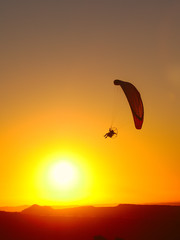 Flaying to Sunset on Paramotor  - In Brazilian sky.