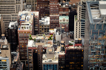 Panoramic view of Manhattan skyscrapers
