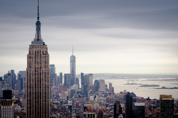 Fototapeta na wymiar Panoramic view of Manhattan skyscrapers