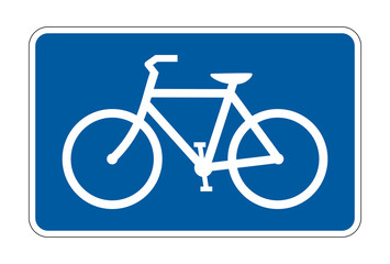 Blue bike street sign vector icon